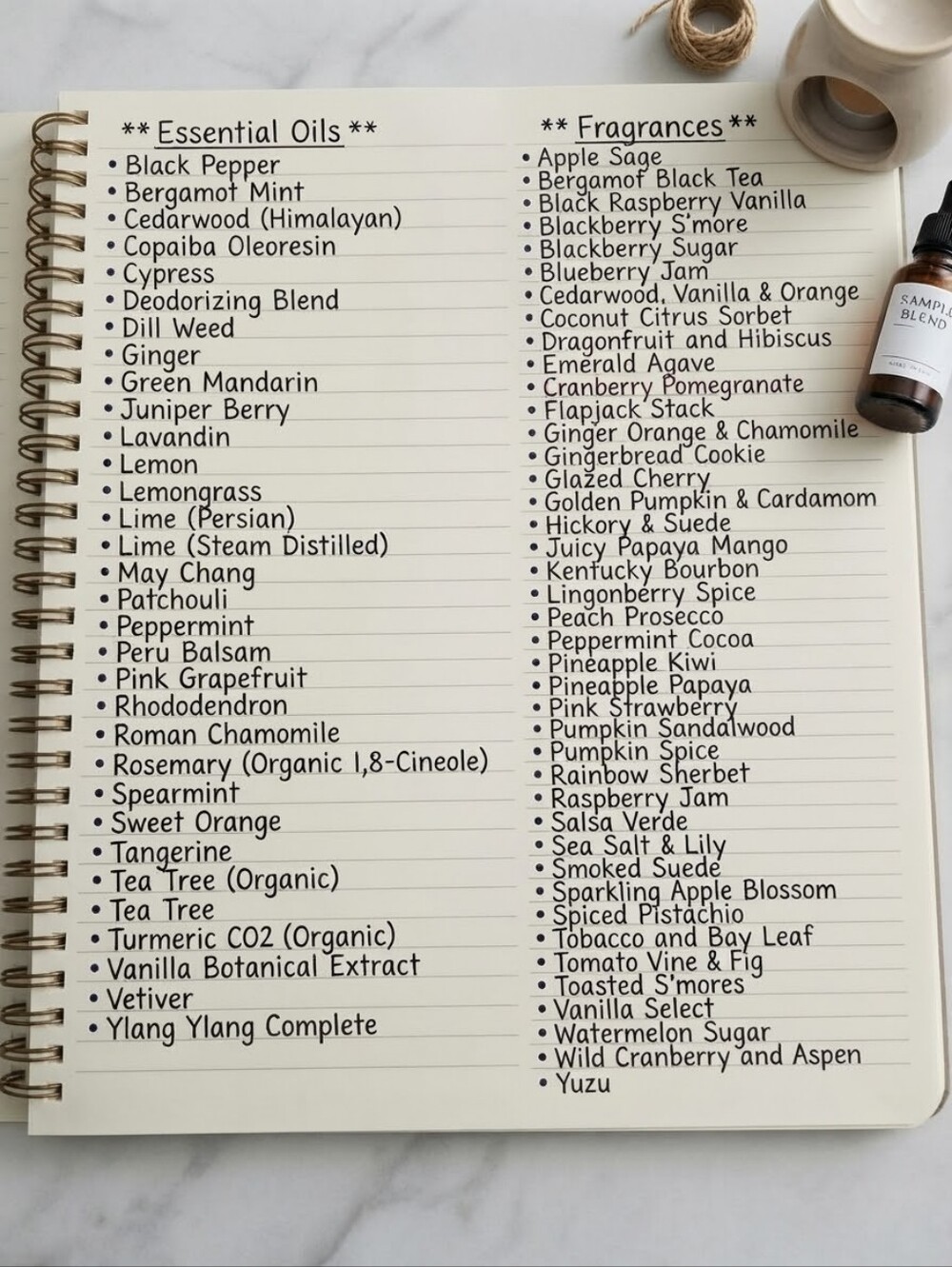 Handcrafted Soap Essential Oils & Fragrance Scent Options list, Custom Orders